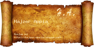 Hajzer Appia névjegykártya